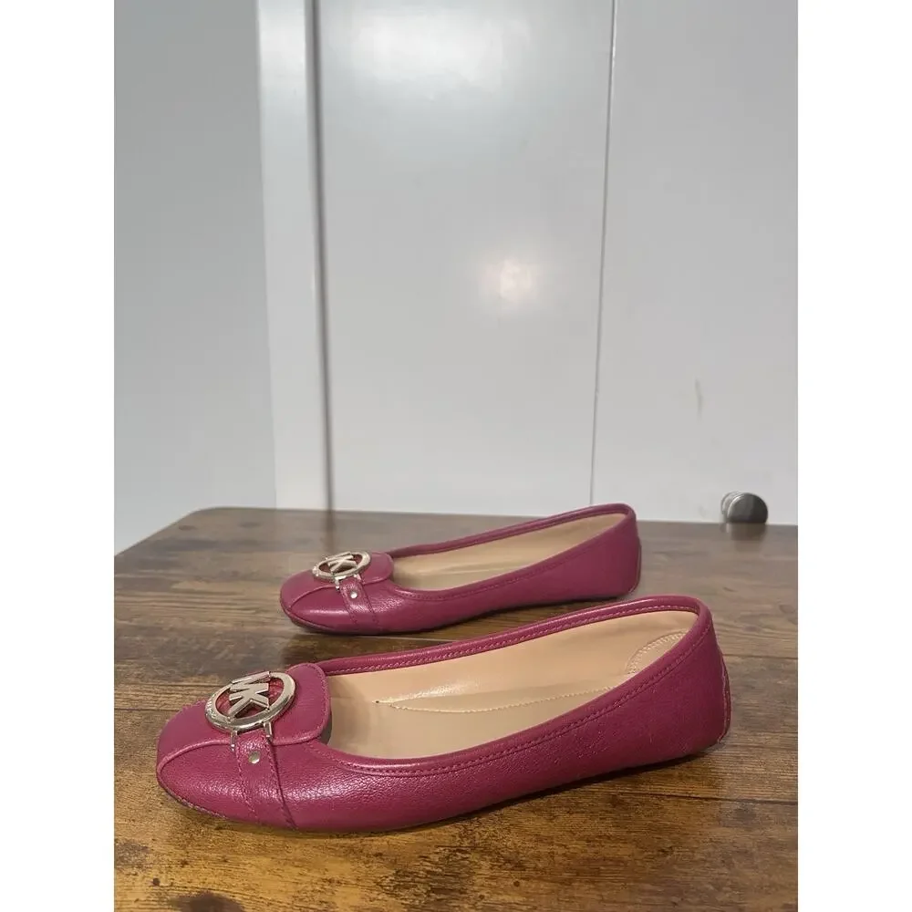 Michael Kors Women's Fulton Moccasin Bright Red And Gold Summer Colorful Luxury